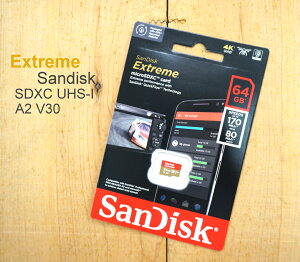 SanDisk Extreme Micro【64G A2 讀170 寫80】新規格 記憶卡 公司貨【中壢NOVA-水世界】【跨店APP下單最高20%點數回饋】