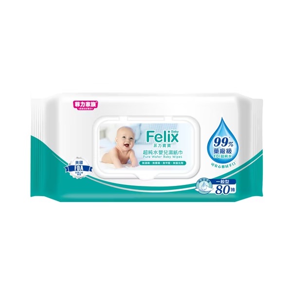 【APP下單6%回饋★領券再折】Felix Baby菲力寶寶 超純水嬰兒濕紙巾80抽 多包箱購賣場 涼感濕紙巾 濕巾 冷卻紙巾 神腦生活