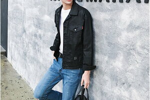 FINDSENSE品牌 歐美高街男士個性款純色塗層短款牛仔夾克