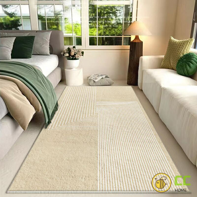 日式侘寂風加厚毛絨地毯臥室床邊毯簡約ins長條客廳大尺寸滿鋪沙發地墊