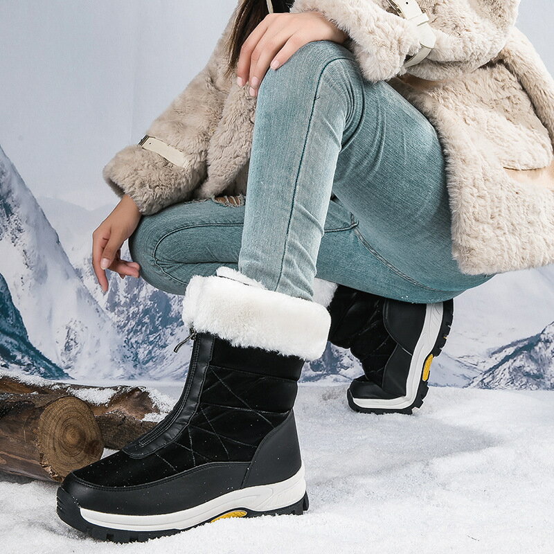 【免運】可開發票 雪靴 女士高筒棉靴大碼冬季戶外加絨加厚保暖雪地靴時尚白鵝絨棉靴
