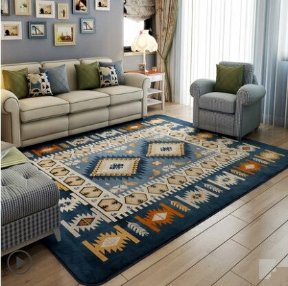 外銷日本等級 出口日本 190*280 CM 南歐熱情鮮豔風 高級珊瑚絨地毯/ 玄關地毯 / 客廳地毯