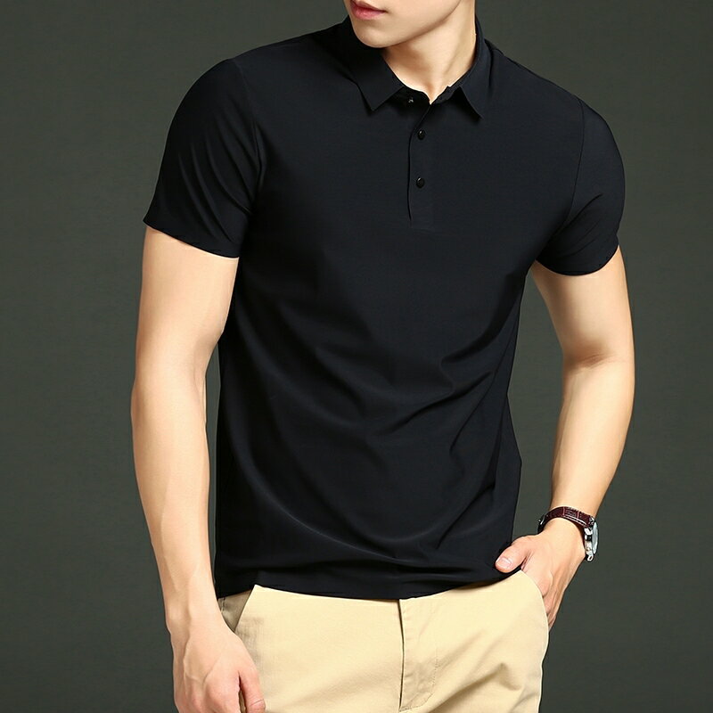 【臺灣出貨】夏季冰絲涼感polo衫 素面 POLO 短袖 團體服客製化 短T修身 男裝 團體工作服 短袖 T恤 速乾衣