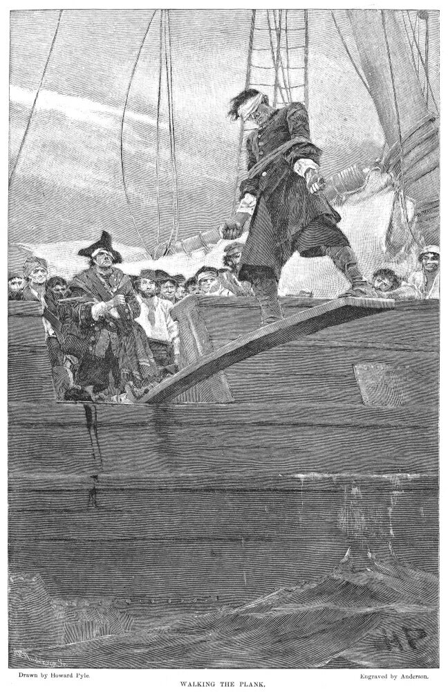 Posterazzi: Pirates Walking The Plank Nwood Engraving 1887 After Howard ...