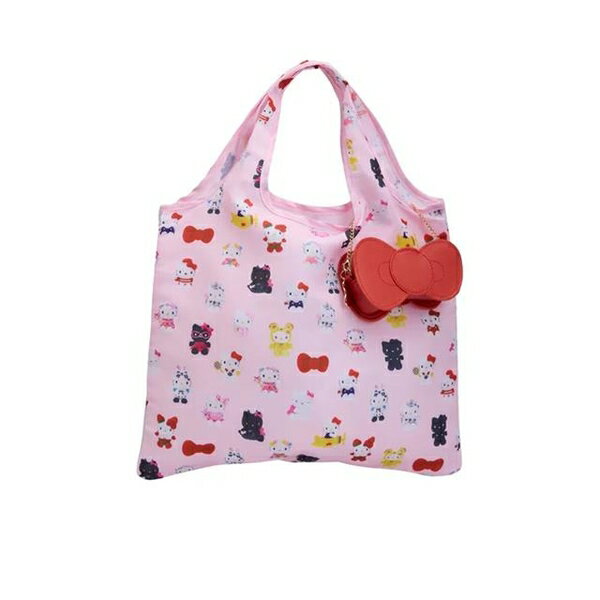 【震撼精品百貨】Hello Kitty 凱蒂貓~日本Sanrio三麗鷗 KITTY50週年折疊環保購物袋附皮革收納包*71531