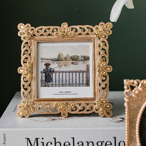 復古相框擺臺金屬輕奢美式歐式客廳臥室創意裝飾像框架結婚照片框