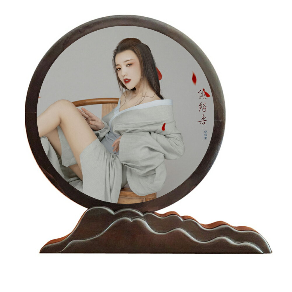 十寸高檔復古相框擺臺 影樓實木雙面照片中國風全家福擺件 帶禮盒 2