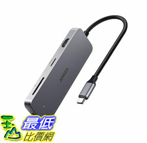[7美國直購] 集線器 AK-A83430A1 Anker 7-in-1 Premium USB C Hub Adapter 60W Power Delivery, 4K USB C