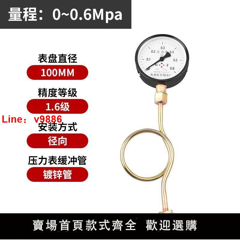 【臺灣公司 超低價】Y100真空壓力表0-1.6Mpa壓力表水壓氣壓油壓負壓表彈簧管壓力表