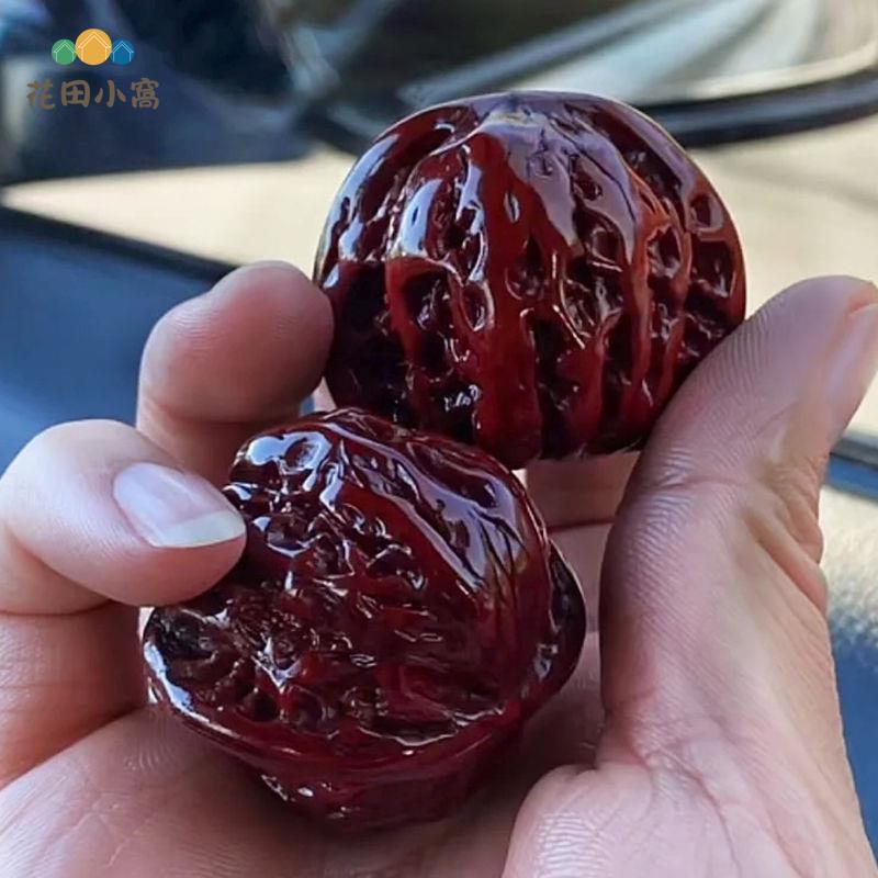 精品文玩核桃官帽配對四座樓獅子頭盤玩手把件古玩手盤把玩核桃男h711