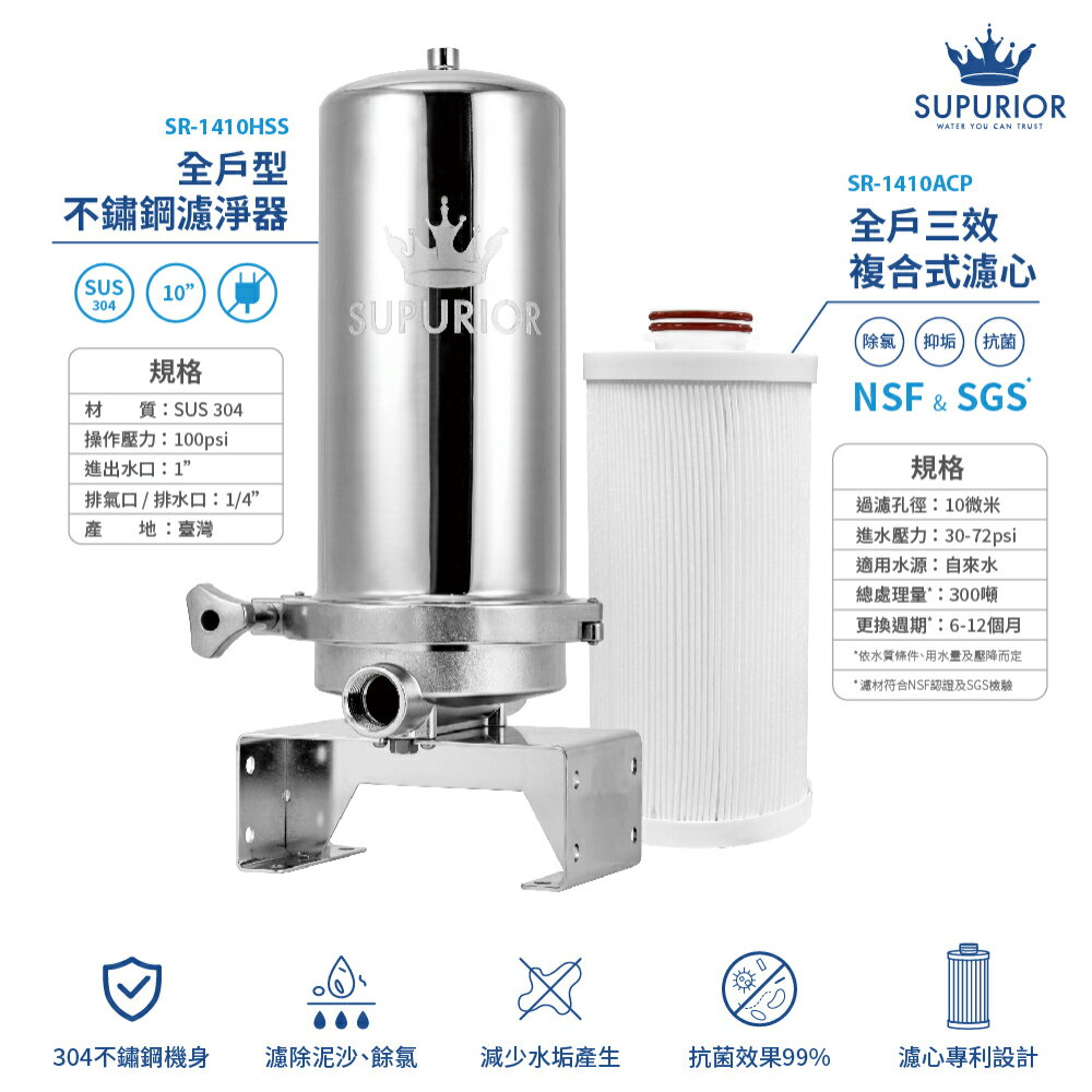SUPURIOR速沛優 SR-1410HSS全戶式除氯抑垢濾淨組 SR1410HSS 5