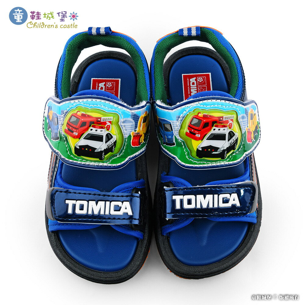 中大童造型涼鞋 LED電燈鞋 Tomica多美汽車 TM3628-藍【童鞋城堡旗艦店】
