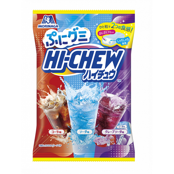 【江戶物語】森永 嗨啾 HI-CHEW 綜合汽水味軟糖 68g 可樂/葡萄/汽水 夾心糖 MORINAGA 日本進口