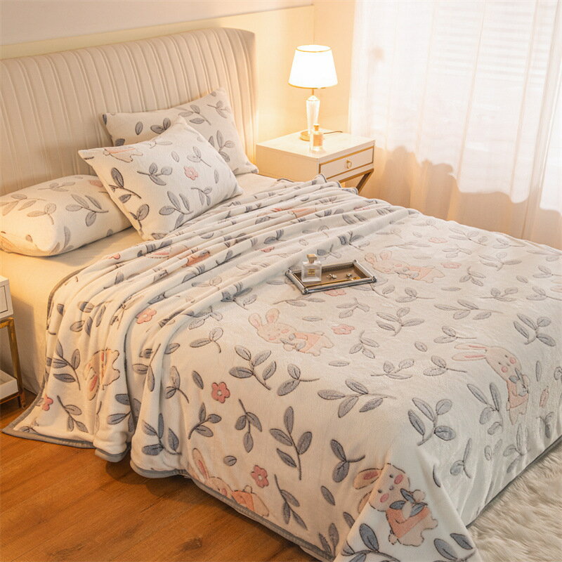 嚴選雪花絨毯子床單單件雙面加絨被單冬季保暖雙人毛毯墊單人鋪床「新年特惠」