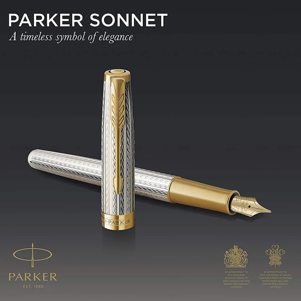 【文具通】PARKER 派克 18K金 卓爾致臻系列 純銀 F尖 鋼筆