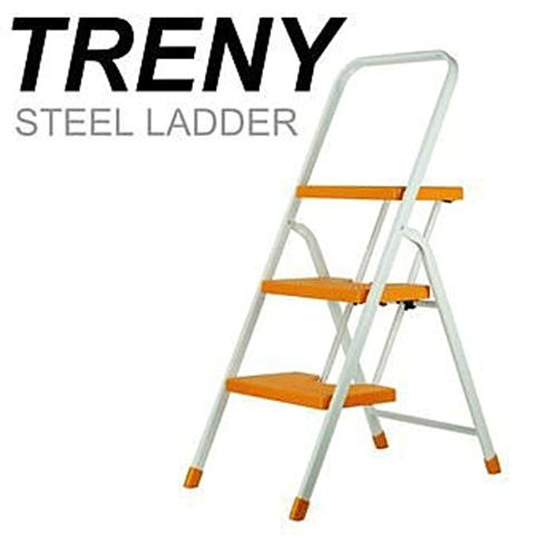 TRENY 3482 台製橘色三階扶手梯 工作梯 手扶梯 一字梯 A字梯 梯子