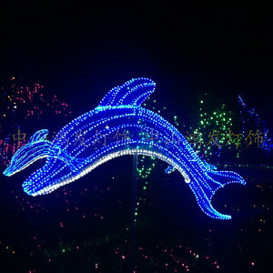 led動物發光造型燈戶外海豚景觀公園海洋裝飾燈節日亮化燈光節燈