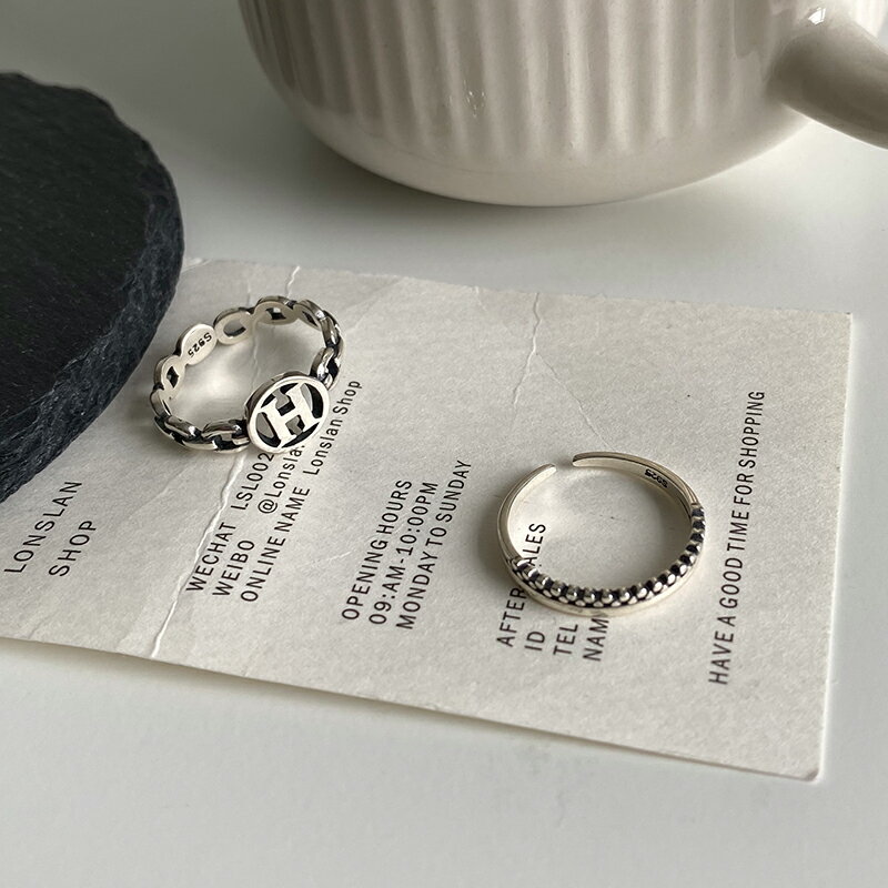 925純銀戒指女ins潮小眾設計感時尚復古冷淡風泰銀輕奢個性食指男 1