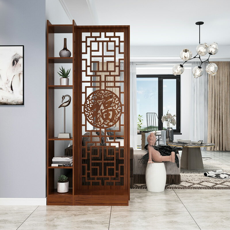 新中式 玄關 隔斷 客廳 屏風 玄關 櫃 鞋櫃 一體 家用 門口現代簡約裝飾