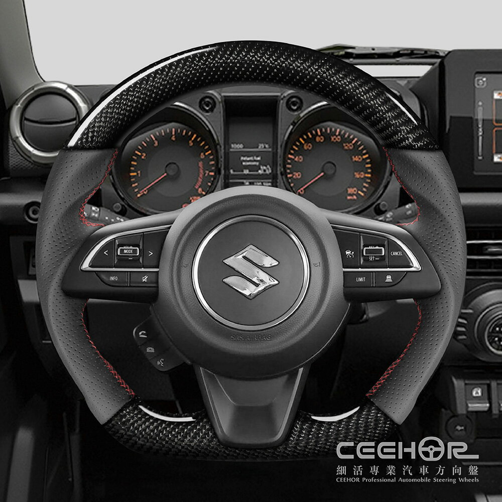 [細活方向盤] 正碳纖維款 JIMNY SUZUKI 鈴木 變形蟲方向盤 1