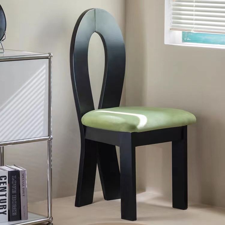 法式覆古餐椅北歐設計師人魚椅化妝靠背椅侘寂風簡約中古實木椅子