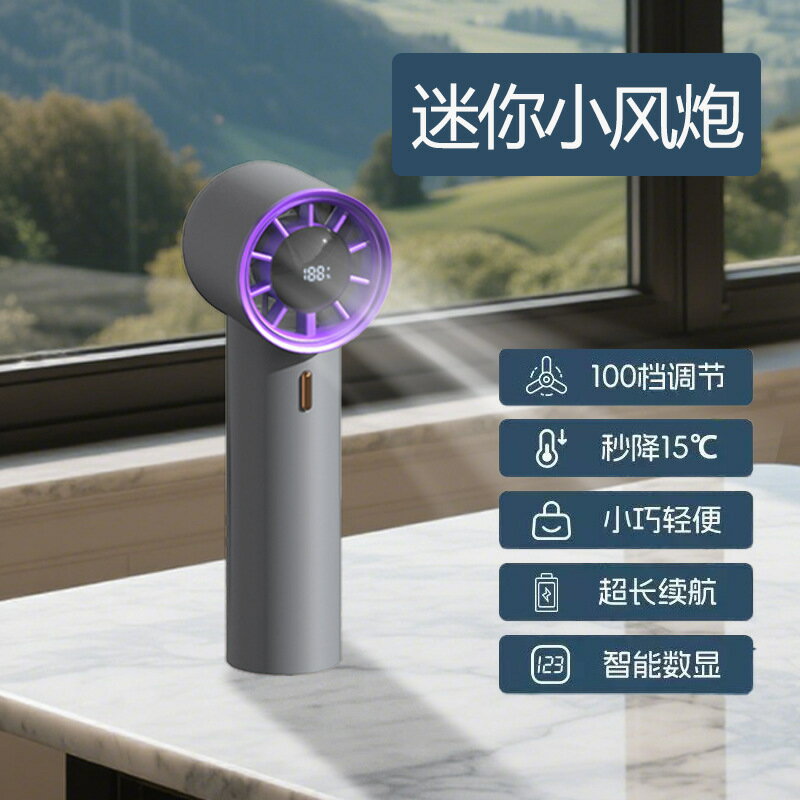 2025東南亞爆款小風扇 手持高速風扇 桌面智慧數顯風扇迷你吹風機【宜家良品百貨】