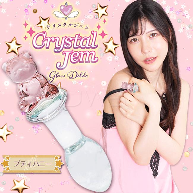 「送280ml潤滑液」日本原裝進口NPG．水晶寶石系列 粉紅小熊玻璃按摩棒