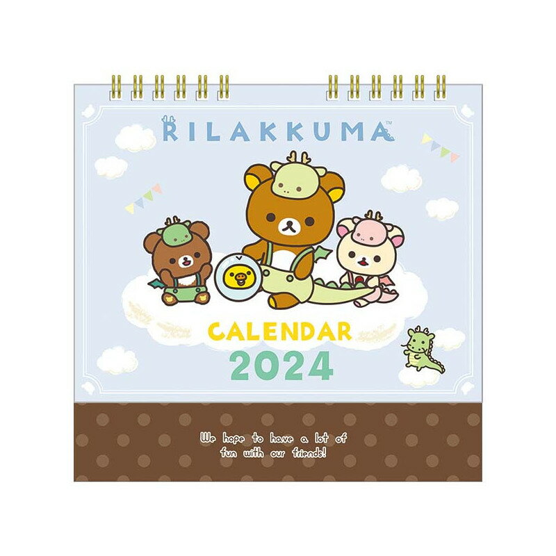 【震撼精品百貨】2024年 掛曆/年曆/手帳~Rilakkuma San-X拉拉熊懶懶熊 2024線圈桌曆-龍*84055