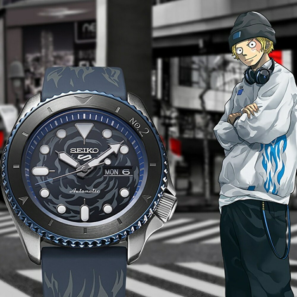 SEIKO 5 Sports航海王ONE PIECE聯名腕錶－薩波(SRPH71K1/4R36-12B0B)新品到貨｜七夕情人節 ★ 限時優惠