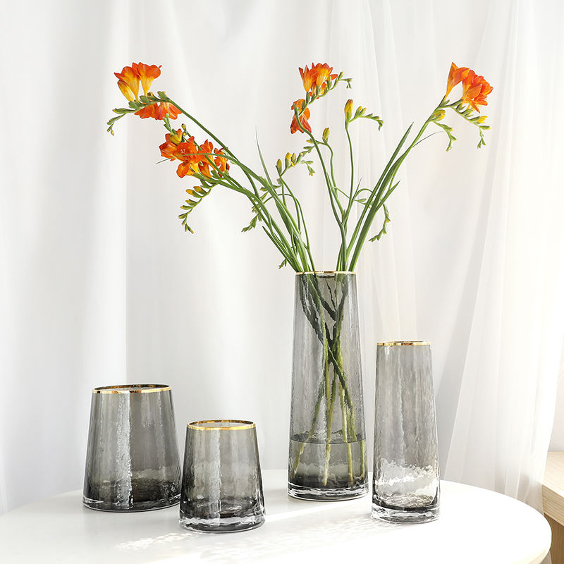 花瓶擺件客廳插花玻璃透明北歐創意簡約網紅花瓶輕奢ins餐桌鮮花