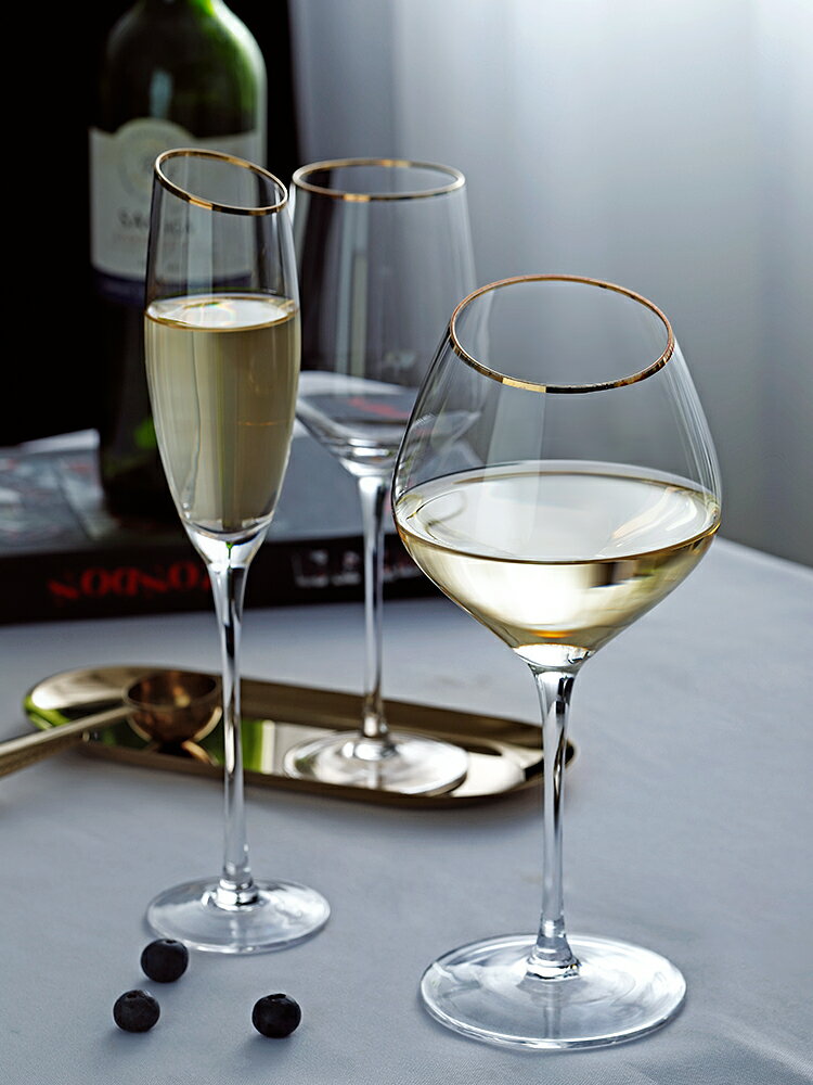 水晶玻璃紅酒杯套裝香檳杯家用高腳杯6只裝雞尾酒杯子葡萄洋酒杯