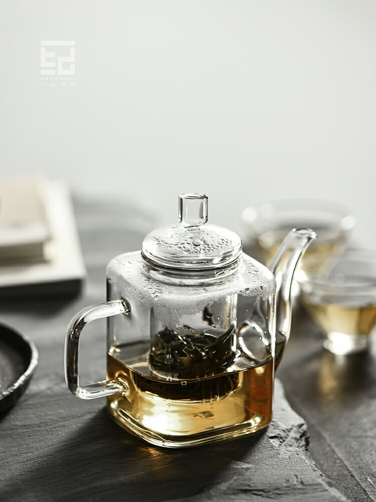 一紀 手工花茶泡茶煮茶器 家用耐熱玻璃水壺功夫茶具燒水茶壺