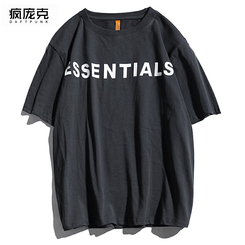 FOG FEAR OF GOD胸前字母高街短袖男女嘻哈ESSENTIALS情侶T恤潮