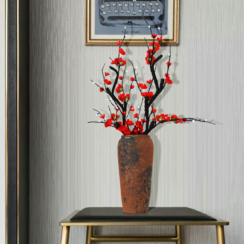 梅花模擬花枝高檔假花擺件客廳餐桌花擺設落地裝飾桃花絹花花藝