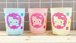 【震撼精品百貨】凱蒂貓 Hello Kitty 日本SANRIO三麗鷗 KITTY塑膠杯/水杯(3入)-粉/藍/白#00170 震撼日式精品百貨