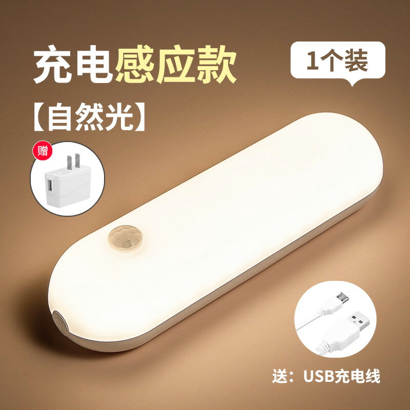 感應燈/小夜燈 智慧人體感應燈小夜燈充電池式款臥室睡眠聲控家用過道走廊樓道起【HZ62962】