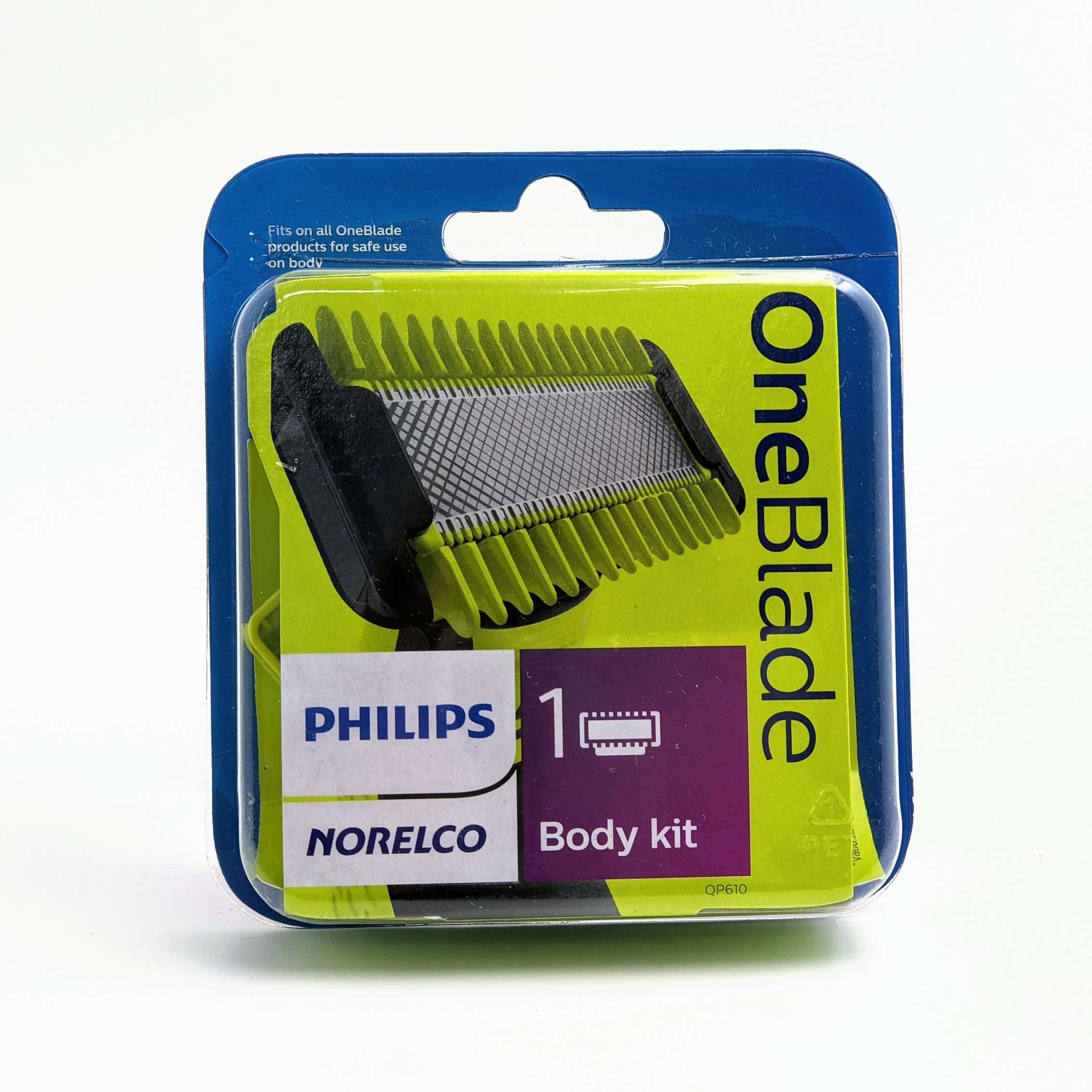 [3美國直購] Philips QP610 /80 刀頭組 含身體用替換刀片+修剪梳+保護罩 適 Norelco OneBlade 刮鬍刀