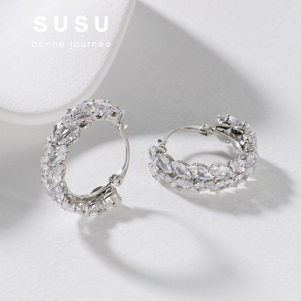 SU SU︱麥穗鋯鑽耳環❤️日韓 明星 熱銷 925純銀 防過敏 飾品 耳環 項鍊 手鍊 穿搭 百搭 時尚 4