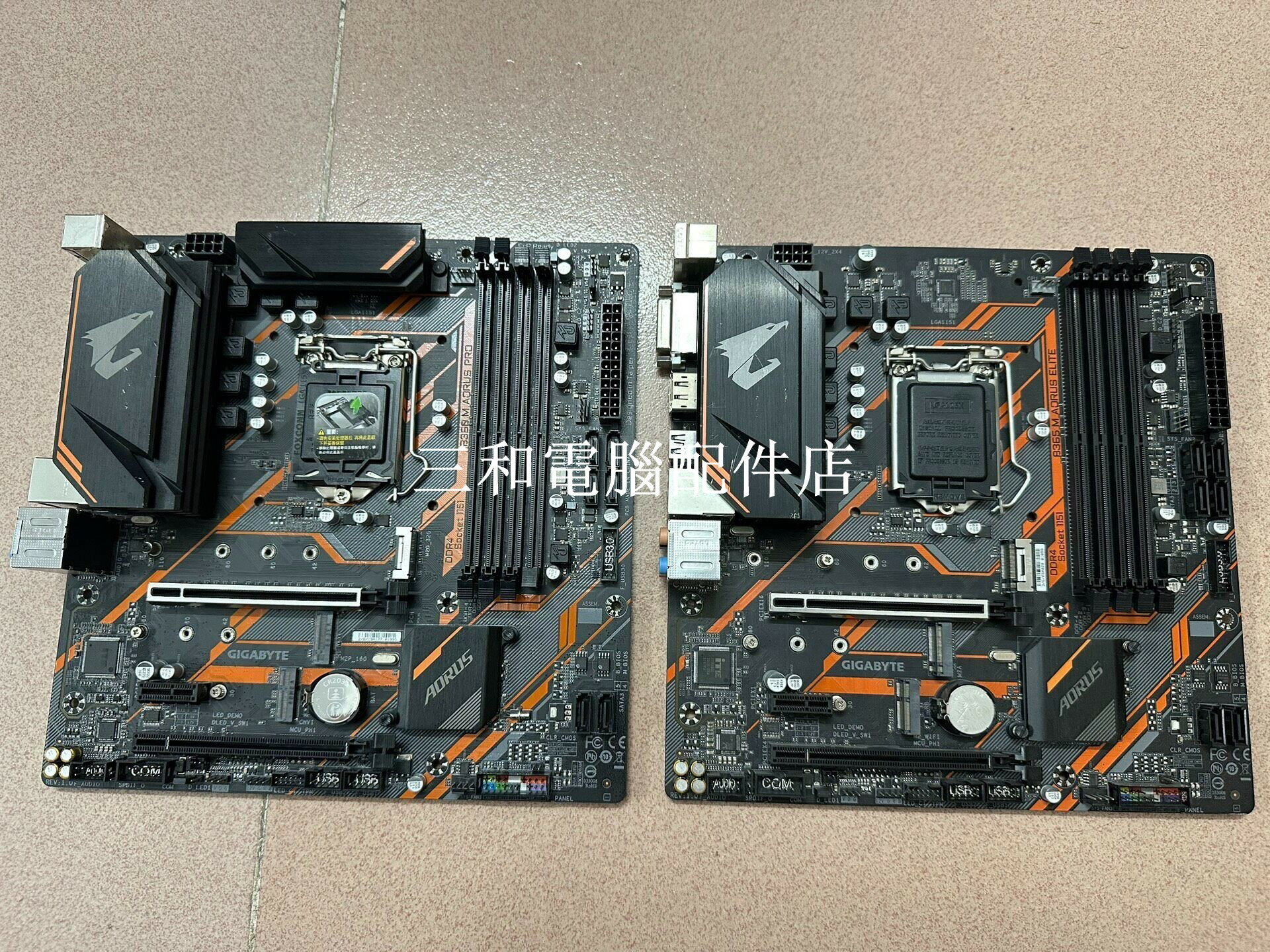 技嘉 B360M AORUS PRO 小雕 主機板 B365M AORUS ELITE 小雕 主機板 LGA1151 Micro ATX 板型 二手 主機板 款式 如圖 拍 繁體 中文