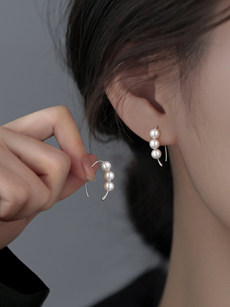 【巷南】99純銀珍珠耳環2024年新款爆款耳釘高級感耳飾小眾女輕奢【淘夢屋】