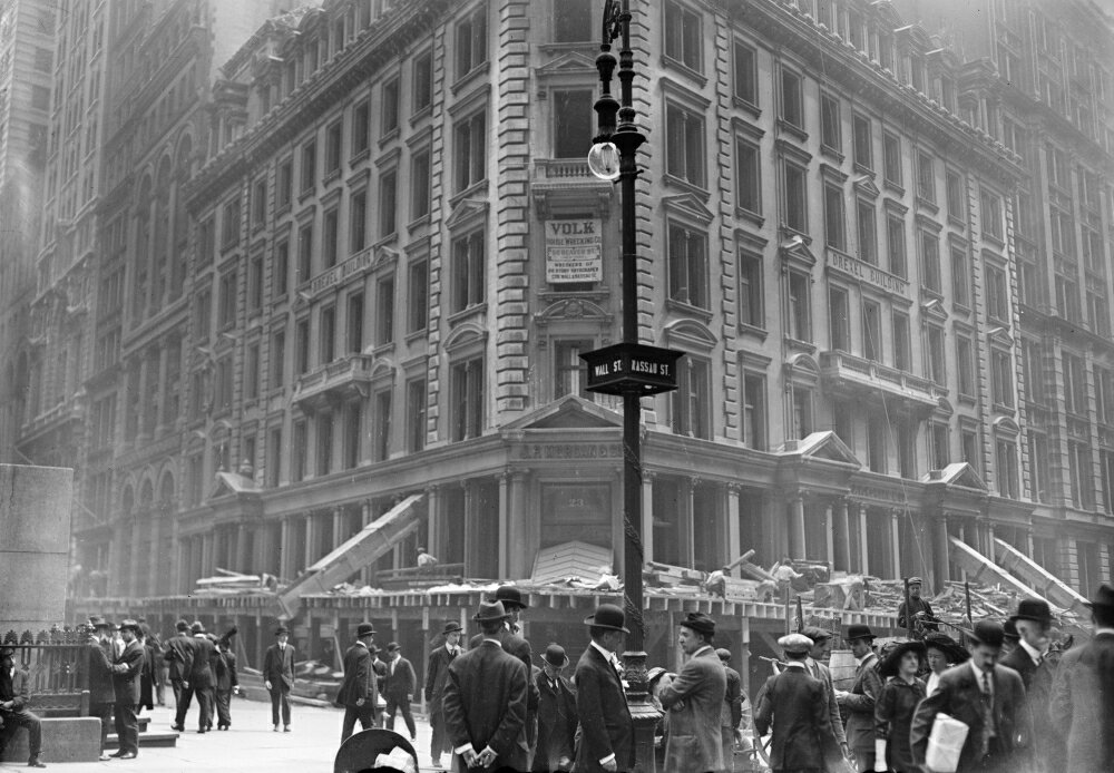 Posterazzi: Nyc Wall Street 1913 Ndemolition Of The JP Morgan Bank At ...