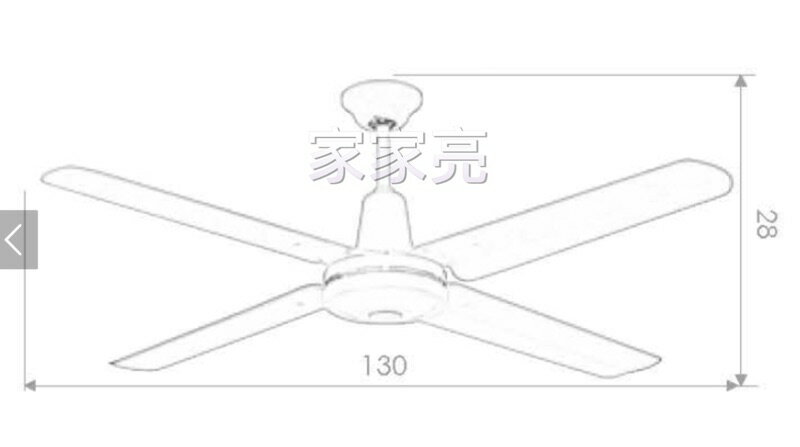 楓光吊扇 52吋 四葉工業鐵吊扇白 內附五段四速壁切開關 110V (A Light) 3