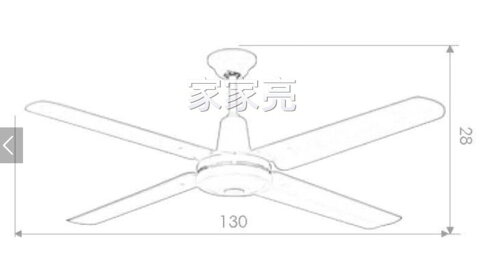 楓光吊扇 52吋 四葉工業鐵吊扇白 內附五段四速壁切開關 110V (A Light) 3