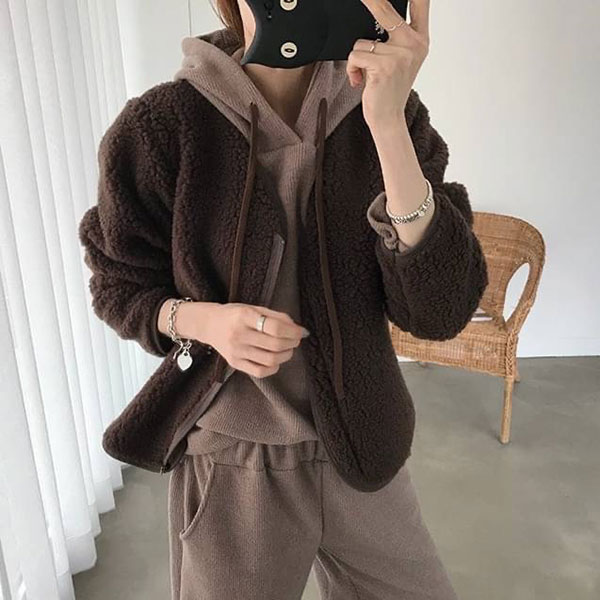 正韓 泰迪熊毛 羊羔毛 外套 QQ毛 毛毛 絨毛 大衣 顯瘦 保暖 韓國 5