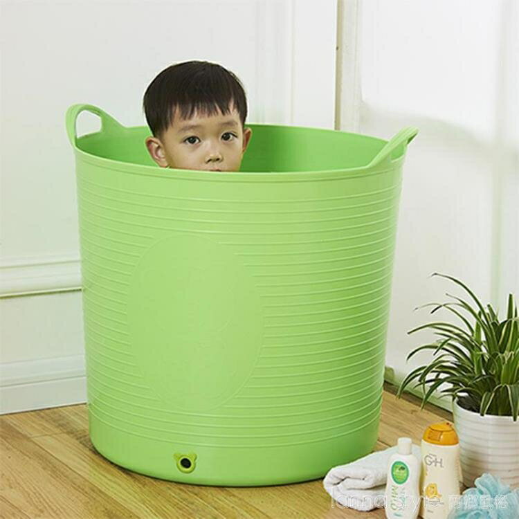 洗澡桶兒童大號寶寶浴桶小孩泡澡桶塑料嬰兒游泳多功能保溫收納桶