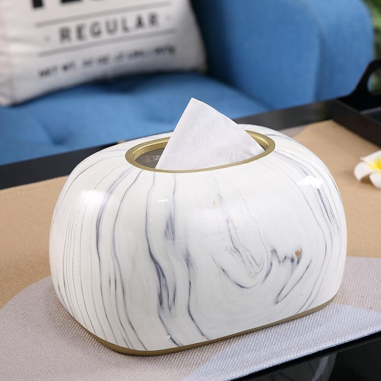 紙巾盒歐式簡約抽紙盒家用客廳控器收納盒茶幾桌面餐巾紙抽盒陶瓷 樂樂百貨