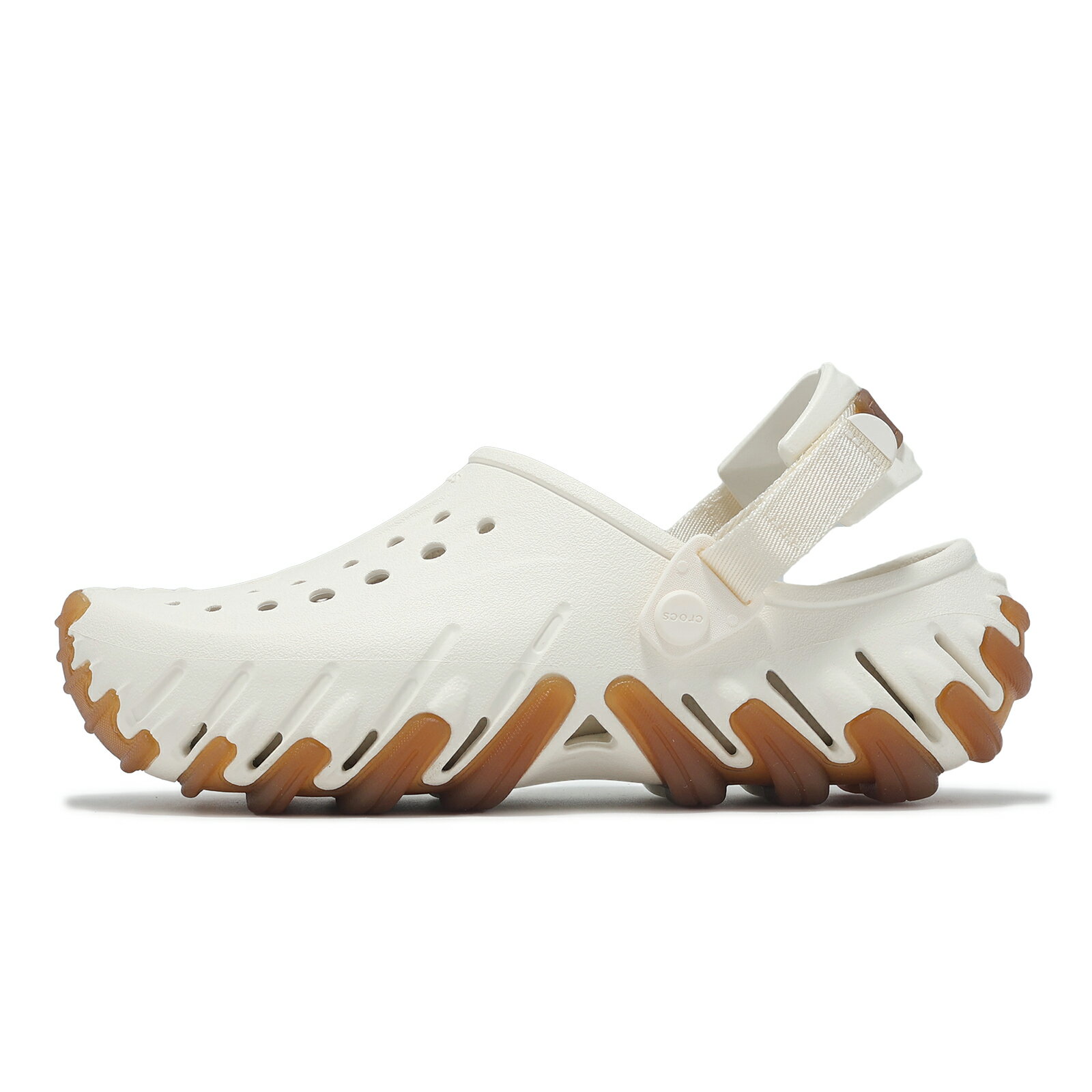 Crocs 洞洞鞋 洞洞鞋 Echo Gum Ro Clog 男女鞋 粉筆 波波坦克克駱格 涼拖鞋 膠底 卡駱馳