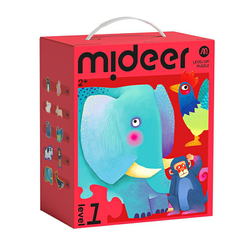 《MiDeer》進階式拼圖-簡單動物(LEVEL 1) 東喬精品百貨