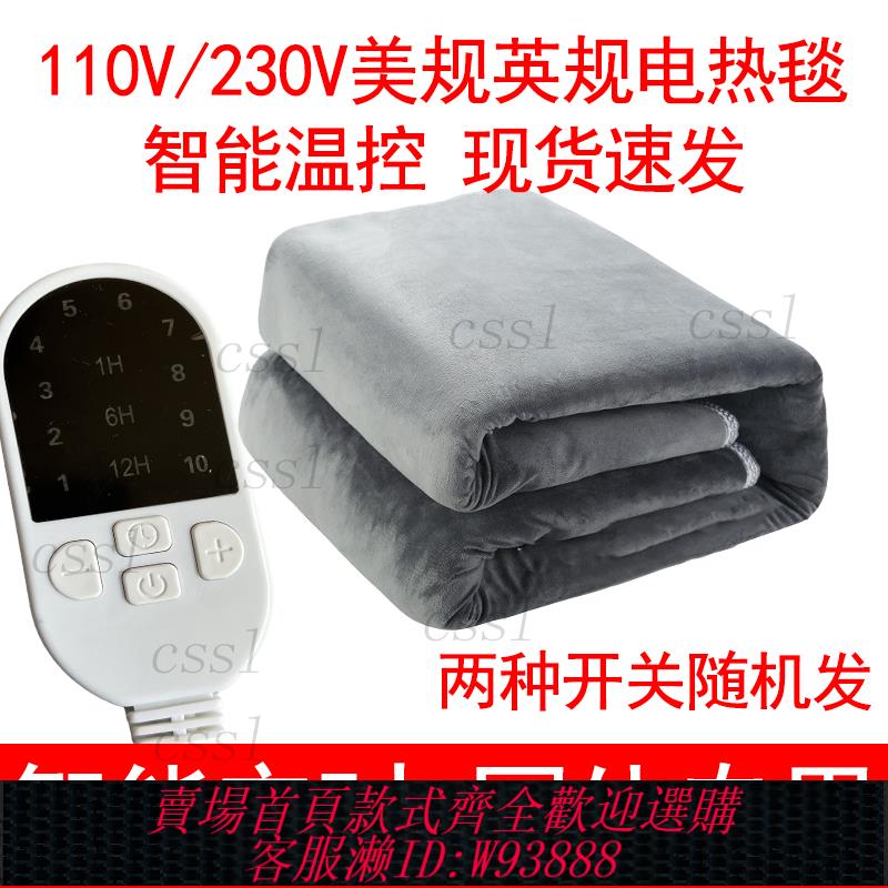 {臺灣公司貨 可打統編}110V美規雙人電熱毯美國日本船用恆溫家用宿舍電褥子安全發熱230V