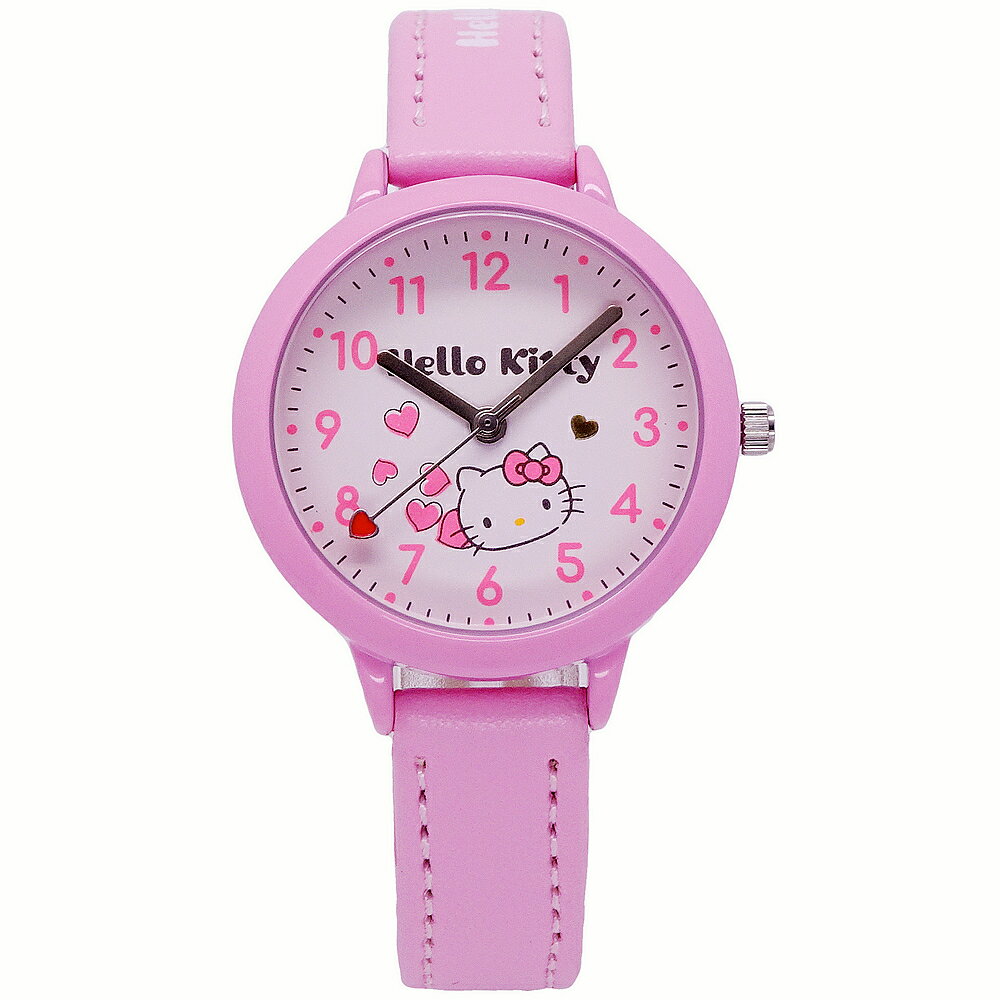 Hello Kitty 可愛俏皮惹人愛時尚造型腕錶-淺粉紅色-KT072LPPP
